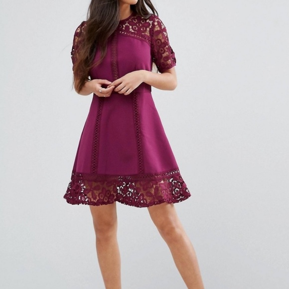 ASOS Lace Scuba Dress - Picture 1 of 4